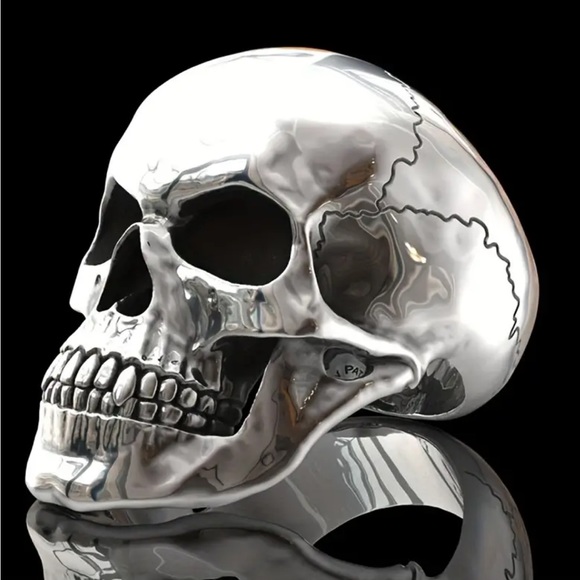 MENS STAINLESS STEEL SKULL RING only a size 9 left - Picture 4 of 8